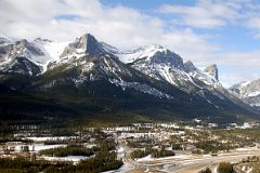 04 Canmore, Mount Lawrence Grassi, Miners Peak, Ha Ling Peak From Helicopter Just After Takeoff From Canmore To Mount Assiniboine In Winter